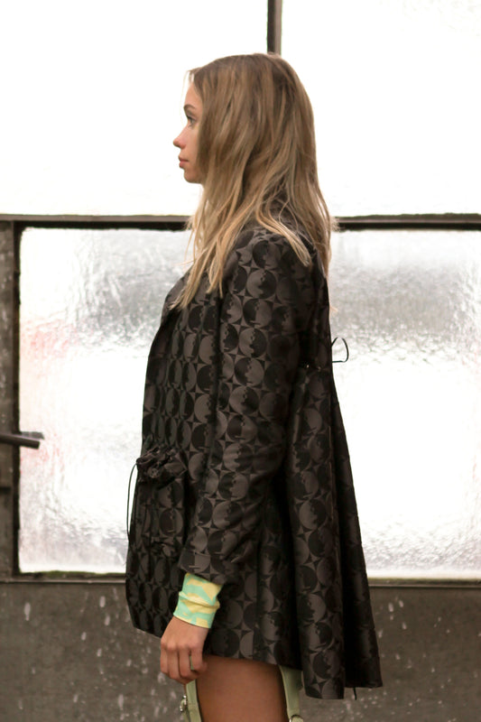 Spherical Human Blazer 01 – Black & Grey rPET Jacquard